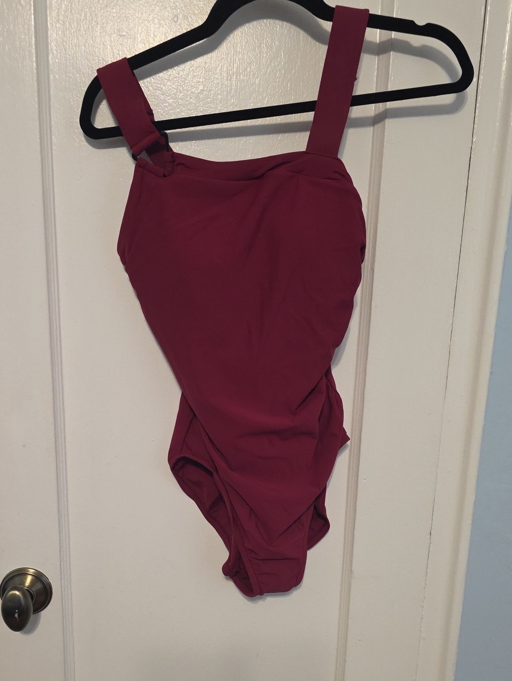 Aqua Green One-Piece Swimsuit in Deep Berry